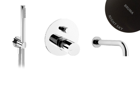 Система скрытого монтажа для ванны Bruma Adagio на 2 потока Set 193 130 1 NS-DoubleB, Night Sky